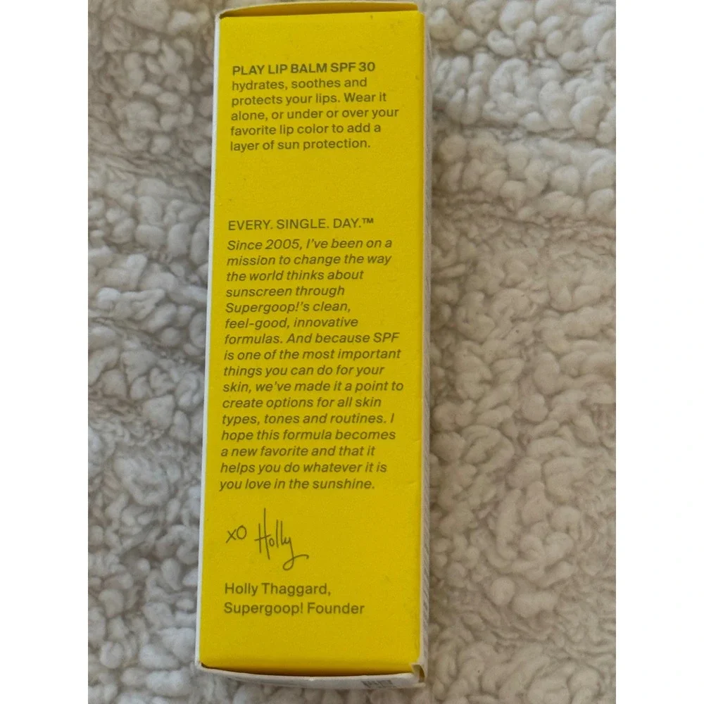 Supergoop! PLAY Lip Balm SPF 30 With Acai 0.5 oz New in Box